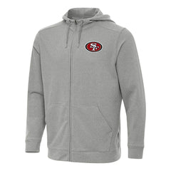 San Francisco 49ers Antigua Effortless Full-Zip Hoodie - Heather Gray discount