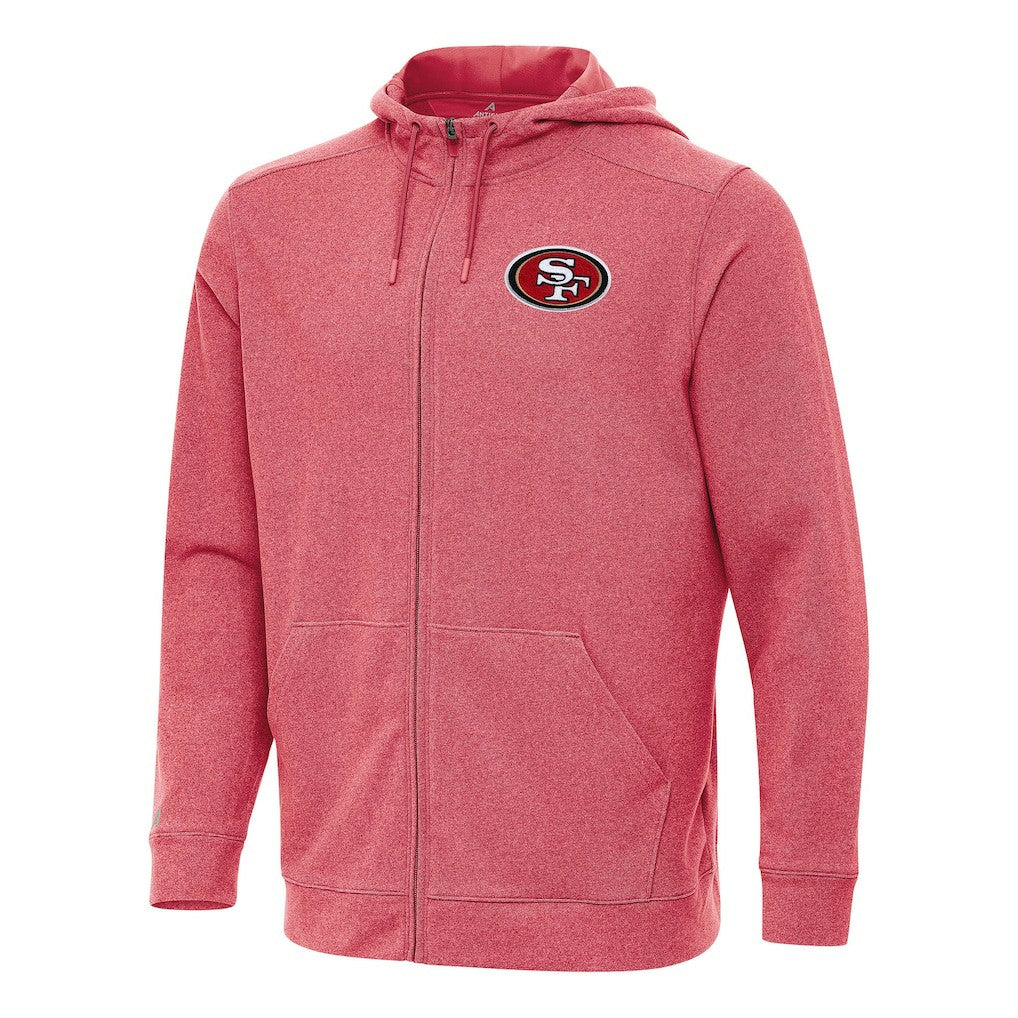San Francisco 49ers Antigua Effortless Full-Zip Hoodie - Heather Scarlet sale