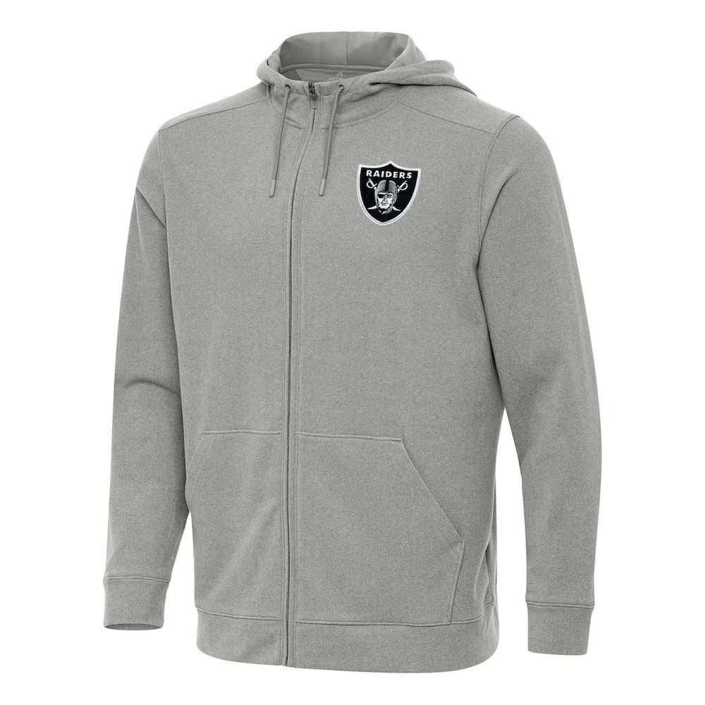 Las Vegas Raiders Antigua Effortless Full-Zip Hoodie - Heather Gray discount