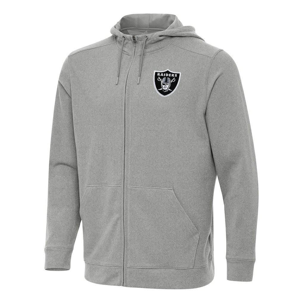 Las Vegas Raiders Antigua Effortless Full-Zip Hoodie - Heather Gray discount