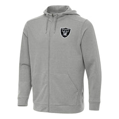Las Vegas Raiders Antigua Effortless Full-Zip Hoodie - Heather Gray discount