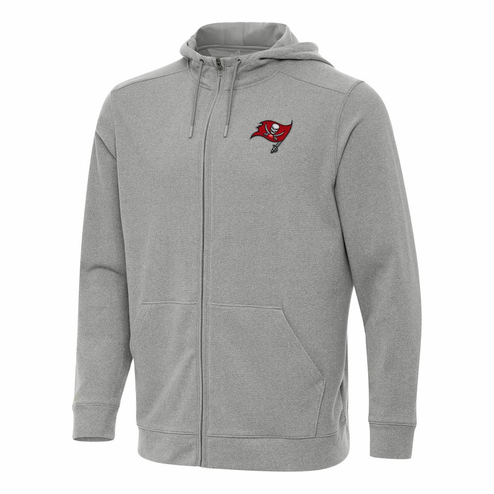Tampa Bay Buccaneers Antigua Effortless Full-Zip Hoodie - Heather Gray discount