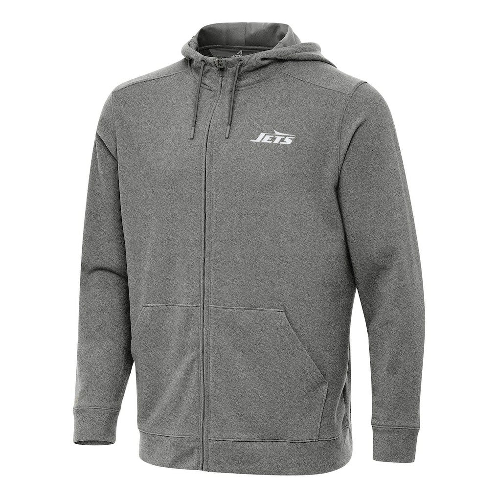 New York Jets Antigua Effortless Full-Zip Hoodie - Heather Black online