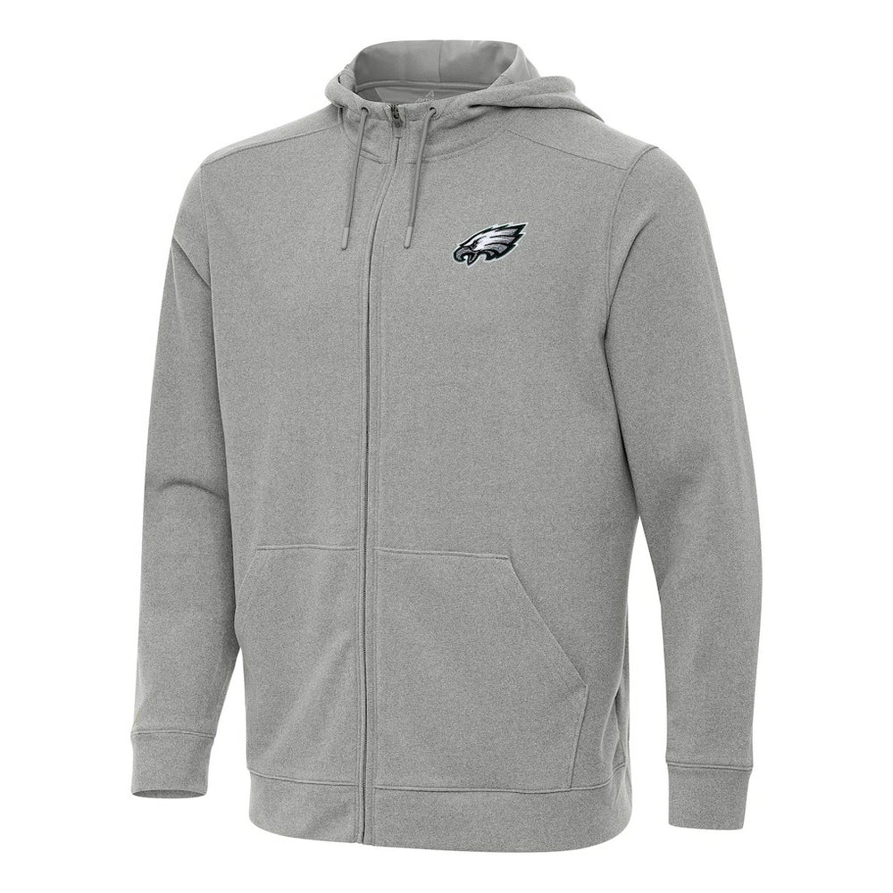 Philadelphia Eagles Antigua Effortless Full-Zip Hoodie - Heather Gray for sale