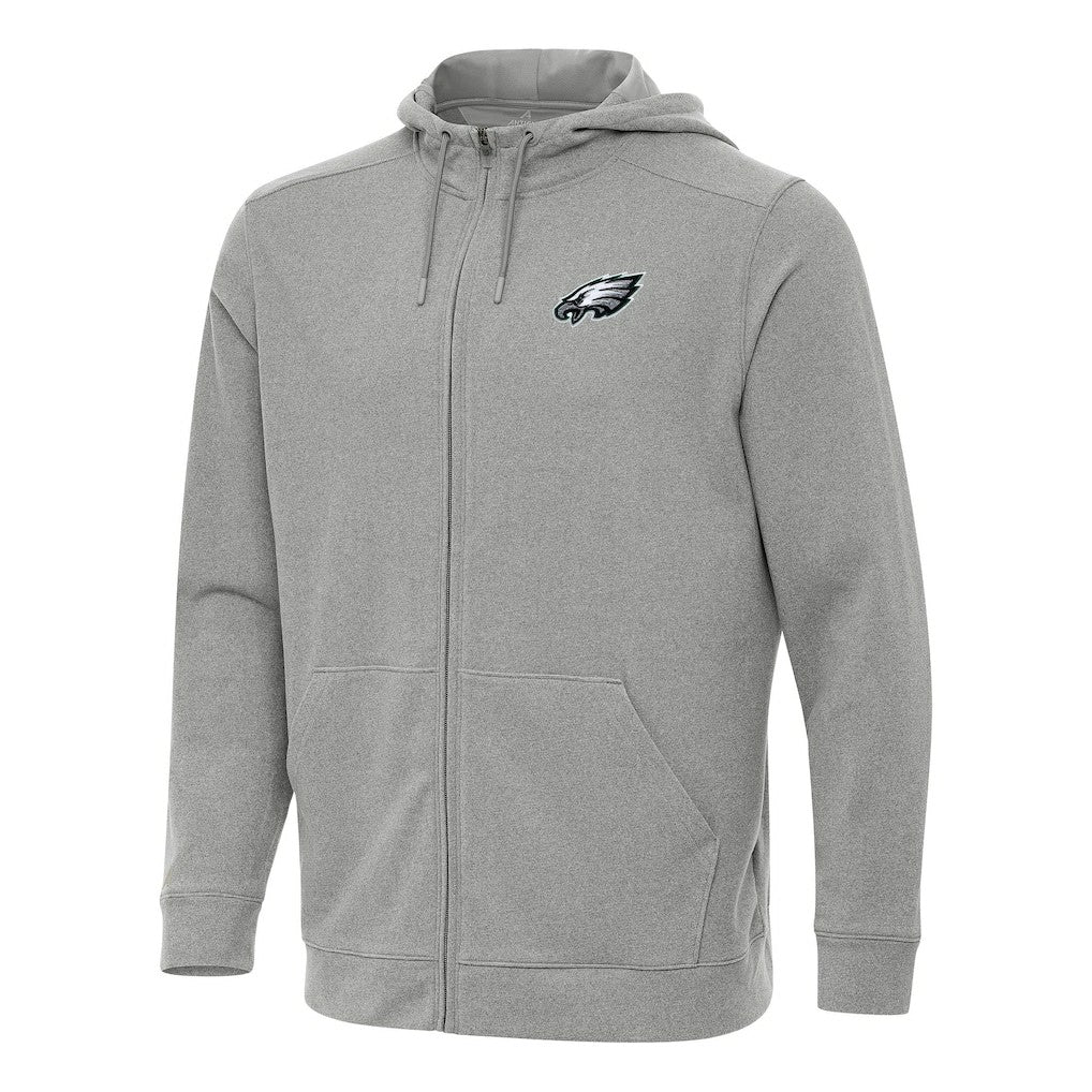 Philadelphia Eagles Antigua Effortless Full-Zip Hoodie - Heather Gray for sale