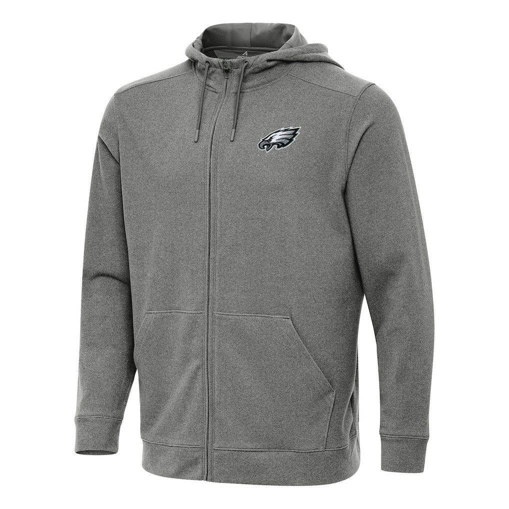 Philadelphia Eagles Antigua Effortless Full-Zip Hoodie - Heather Black discount