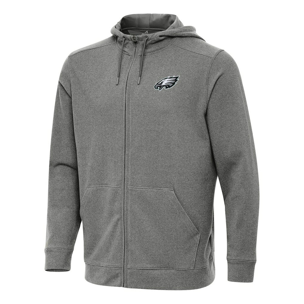 Philadelphia Eagles Antigua Effortless Full-Zip Hoodie - Heather Black discount