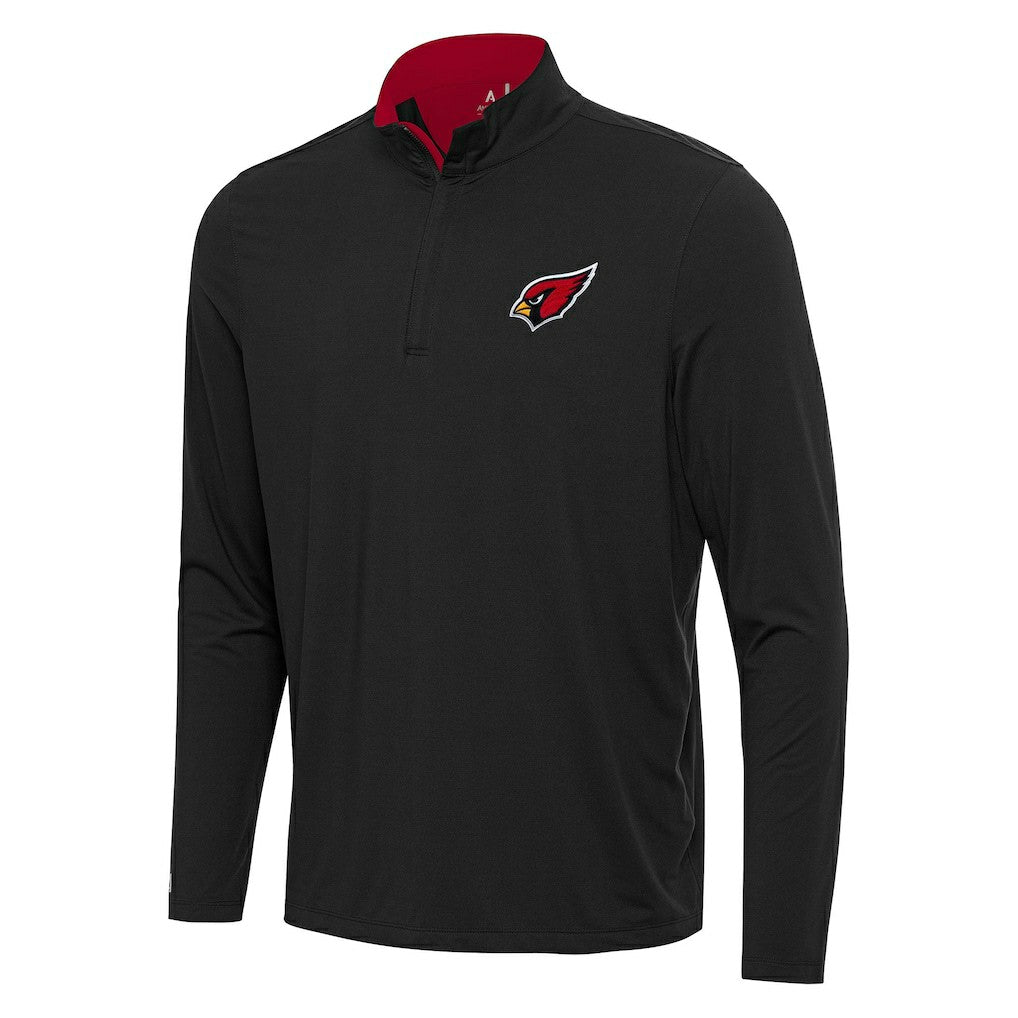 Arizona Cardinals Antigua Content Quarter-Zip Pullover Top - Black/Cardinal on sale