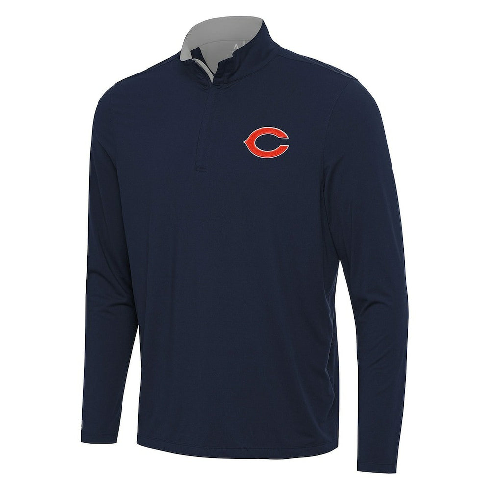 Chicago Bears Antigua Content Quarter-Zip Pullover Top - Navy/Gray cheap