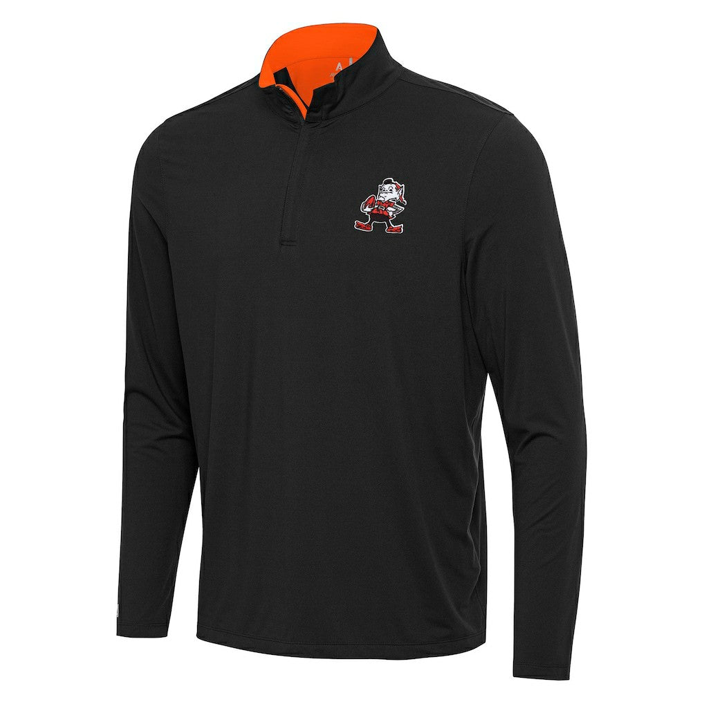Cleveland Browns Antigua Content Quarter-Zip Pullover Top - Black/Orange online