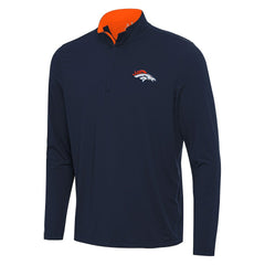 Denver Broncos Antigua Content Quarter-Zip Pullover Top - Navy/Orange cheap