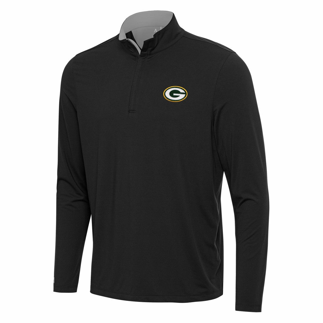 Green Bay Packers Antigua Content Quarter-Zip Pullover Top - Black/Gray cheap