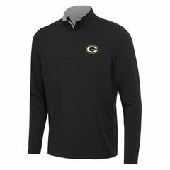 Green Bay Packers Antigua Content Quarter-Zip Pullover Top - Black/Gray cheap