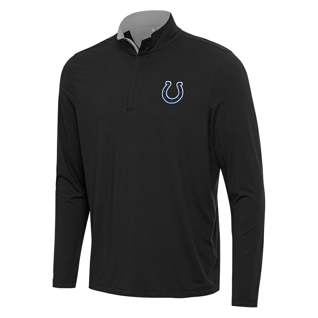 Indianapolis Colts Antigua Content Quarter-Zip Pullover Top - Black/Gray discount
