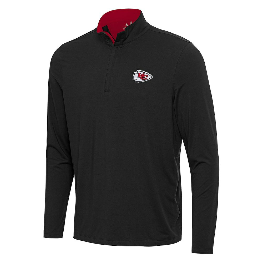 Kansas City Chiefs Antigua Content Quarter-Zip Pullover Top - Black/Red online