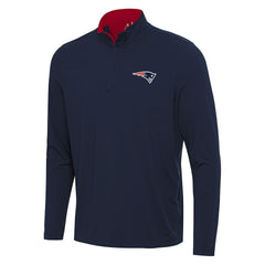 New England Patriots Antigua Content Quarter-Zip Pullover Top - Navy/Red for sale