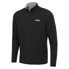 New York Jets Antigua Content Quarter-Zip Pullover Top - Black/Gray for sale