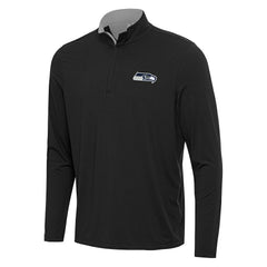 Seattle Seahawks Antigua Content Quarter-Zip Pullover Top - Black/Gray outlet