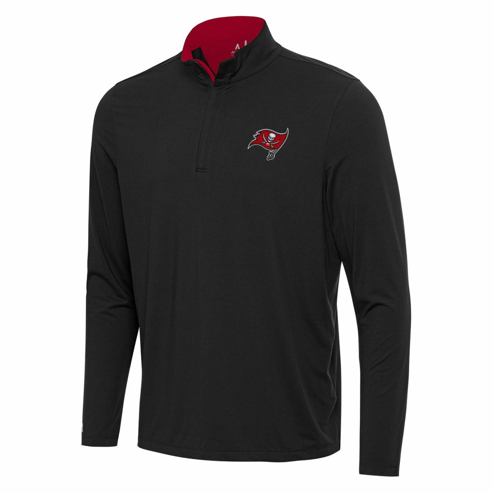 Tampa Bay Buccaneers Antigua Content Quarter-Zip Pullover Top - Black/Red for sale