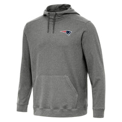 New England Patriots Antigua Cloud Pullover Hoodie - Heather Black cheap