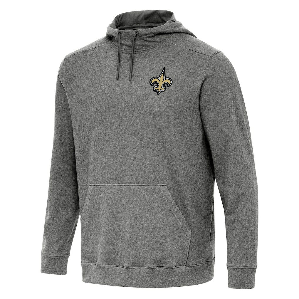 New Orleans Saints Antigua Cloud Pullover Hoodie - Heather Black discount