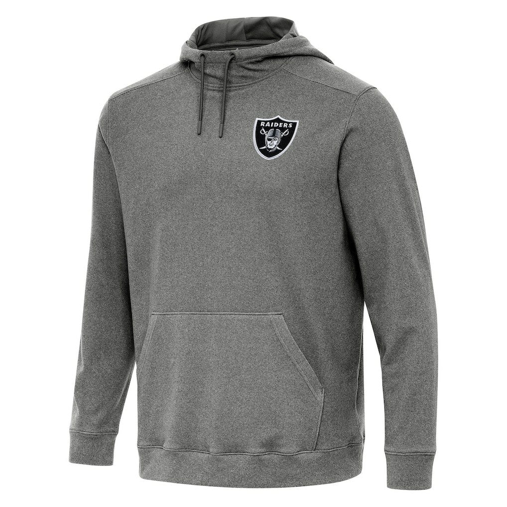 Las Vegas Raiders Antigua Cloud Pullover Hoodie - Heather Black for sale