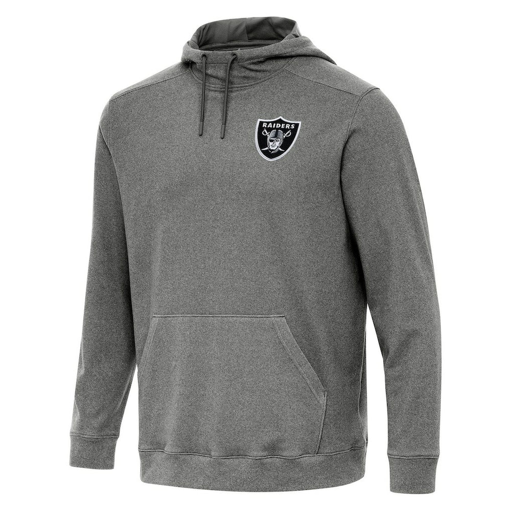 Las Vegas Raiders Antigua Cloud Pullover Hoodie - Heather Black for sale