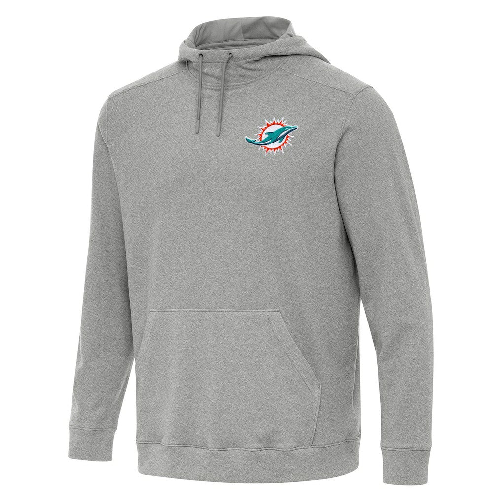 Miami Dolphins Antigua Cloud Pullover Hoodie - Heather Gray on sale
