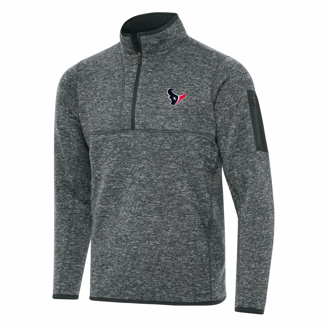 Houston Texans Antigua Fortune Quarter-Zip Pullover Jacket - Heather Charcoal cheap