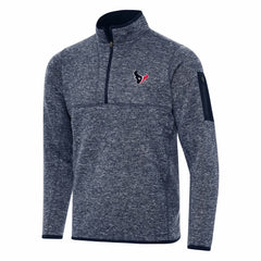 Houston Texans Antigua Fortune Quarter-Zip Pullover Jacket - Heather Navy outlet