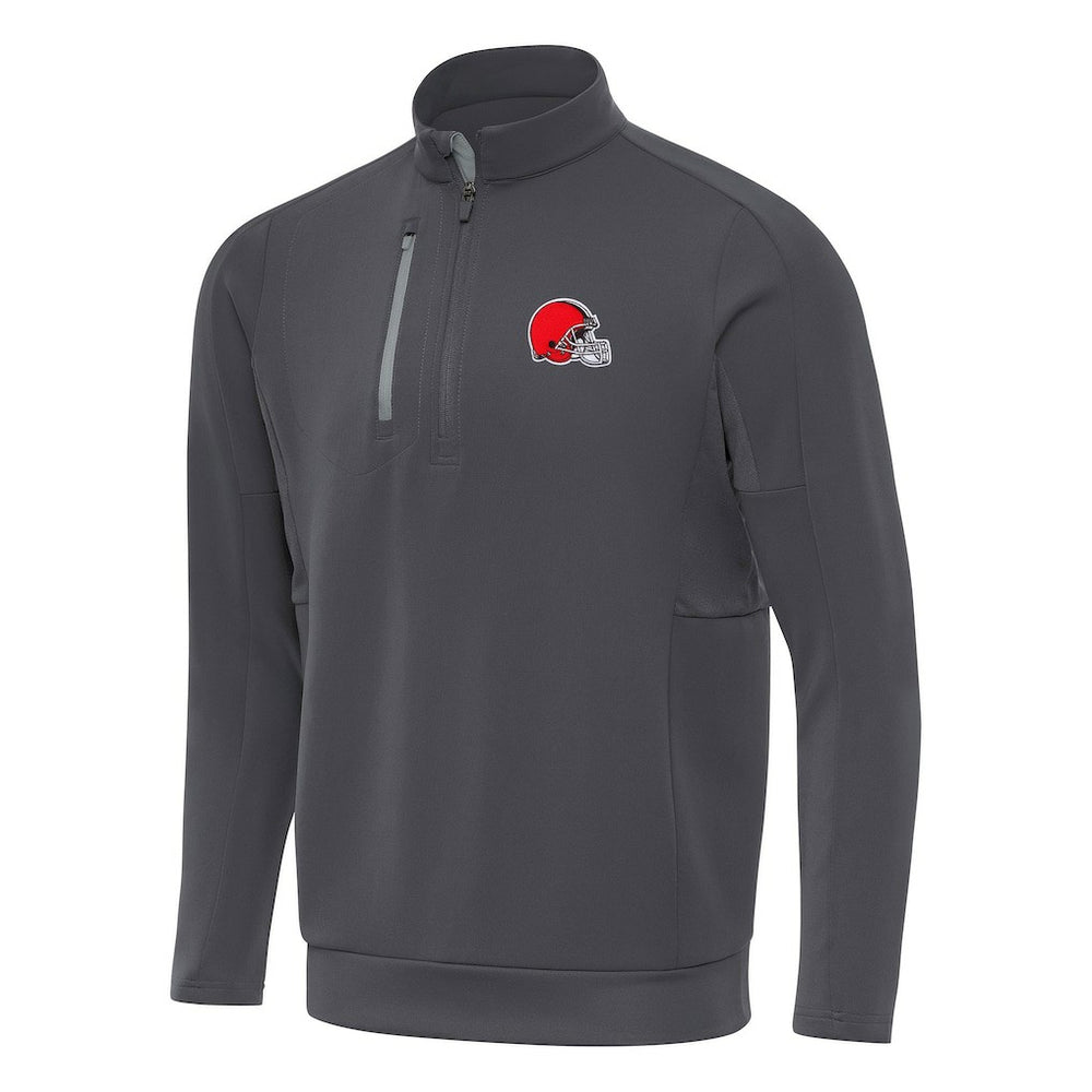 Cleveland Browns Antigua Generation Quarter-Zip Pullover Top - Pewter on sale