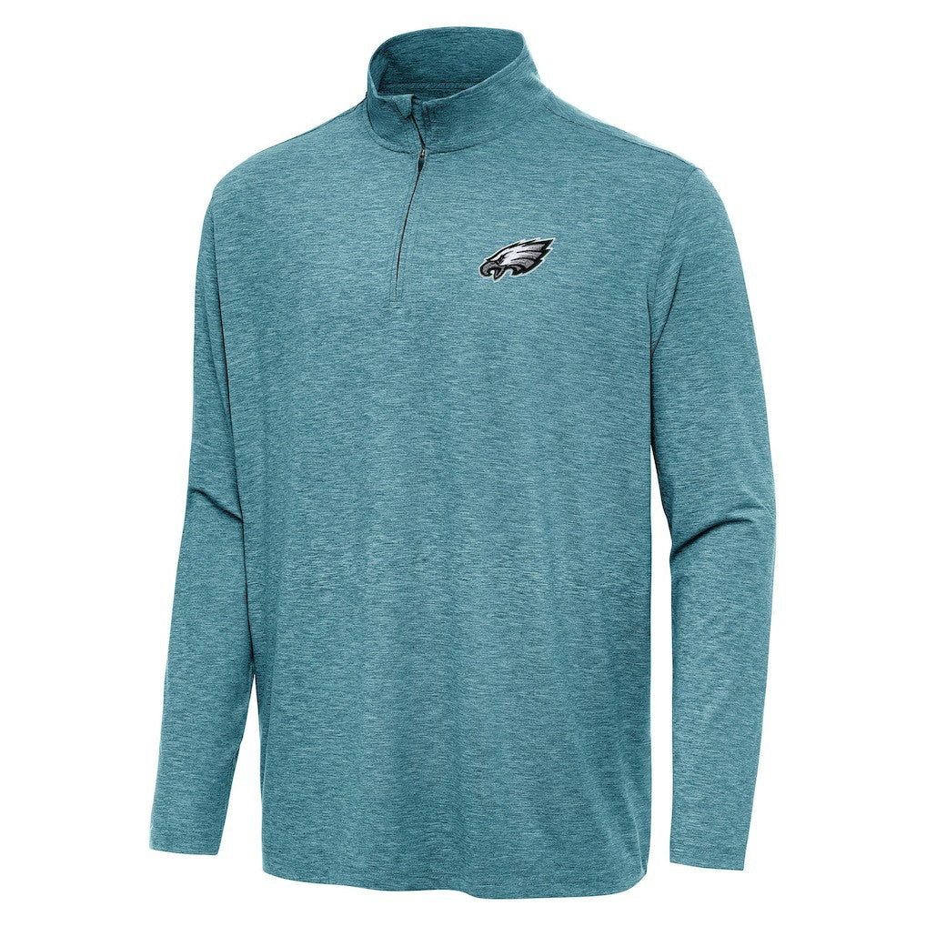 Philadelphia Eagles Antigua Hunk Quarter-Zip Jacket - Heather Midnight Green cheap