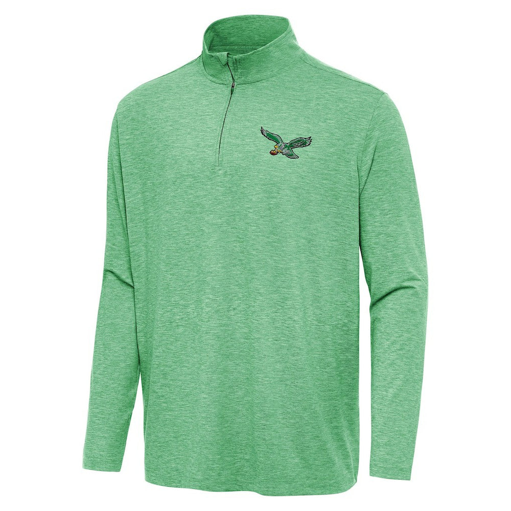 Philadelphia Eagles Antigua Hunk Quarter-Zip Jacket - Heather Kelly Green discount