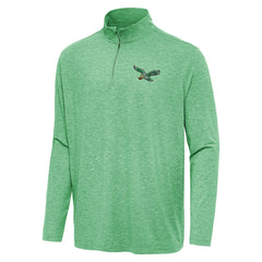 Philadelphia Eagles Antigua Hunk Quarter-Zip Jacket - Heather Kelly Green discount