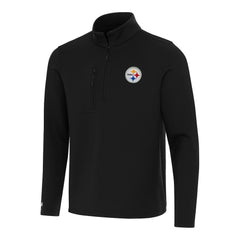 Pittsburgh Steelers Antigua Insider Quarter-Zip Pullover Top - Black for sale