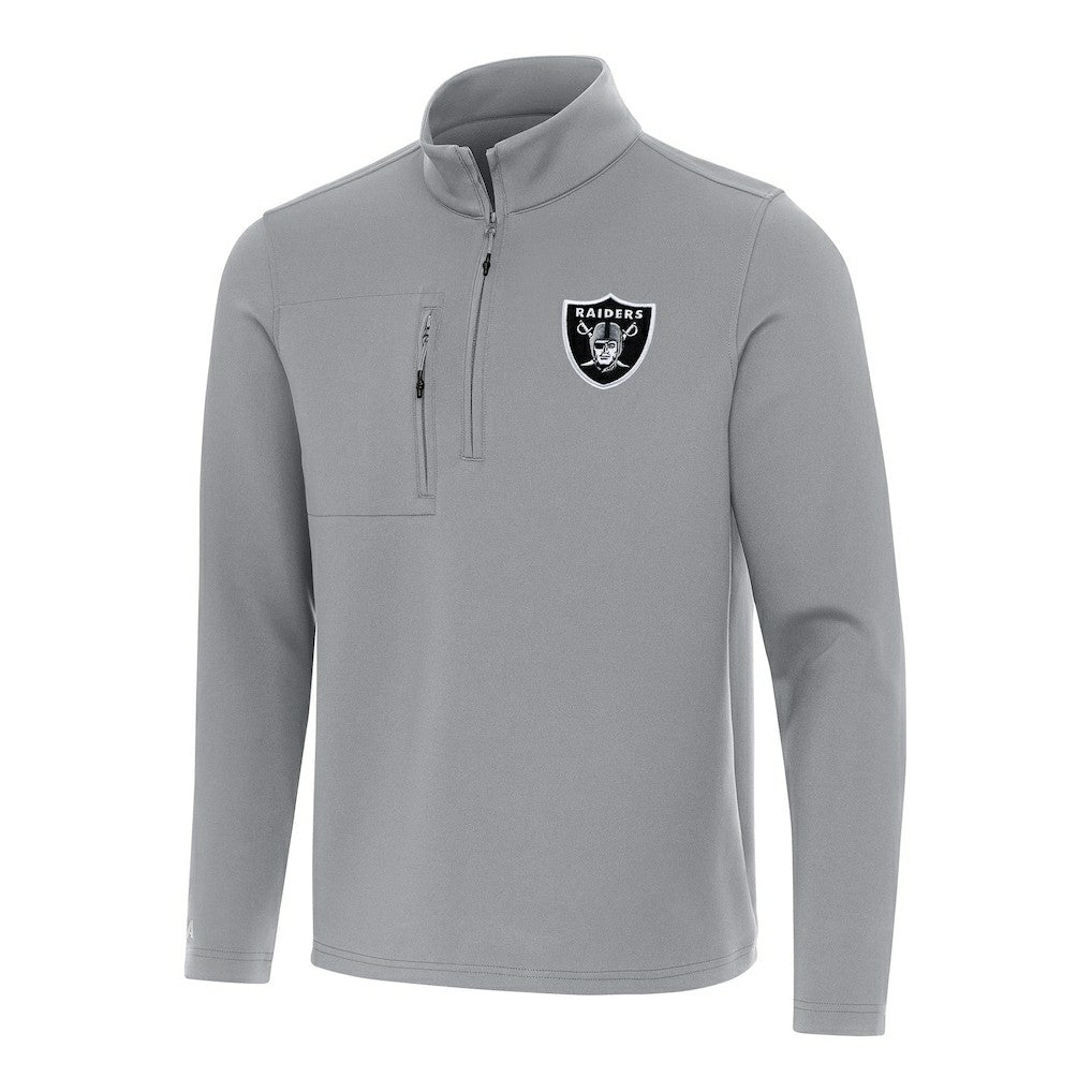 Las Vegas Raiders Antigua Insider Quarter-Zip Pullover Top - Gray outlet