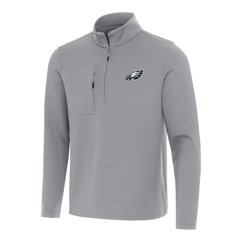 Philadelphia Eagles Antigua Insider Quarter-Zip Pullover Top - Gray discount