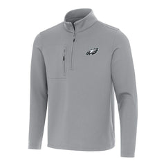 Philadelphia Eagles Antigua Insider Quarter-Zip Pullover Top - Gray discount