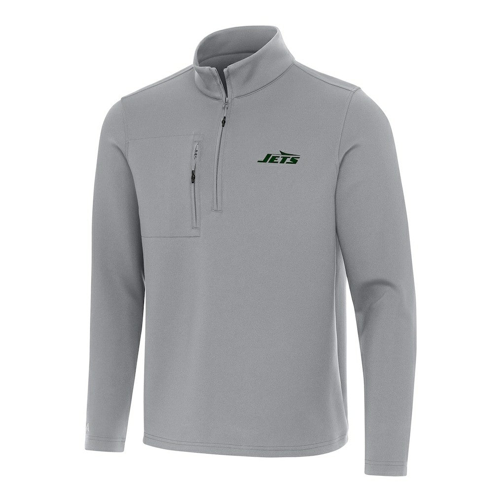 New York Jets Antigua Insider Quarter-Zip Pullover Top - Gray on sale