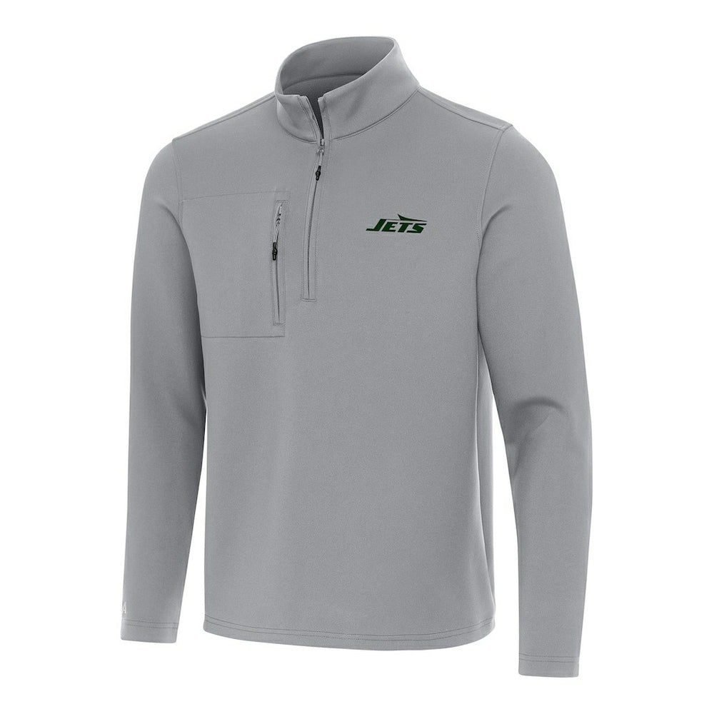 New York Jets Antigua Insider Quarter-Zip Pullover Top - Gray on sale