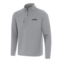 New York Jets Antigua Insider Quarter-Zip Pullover Top - Gray on sale