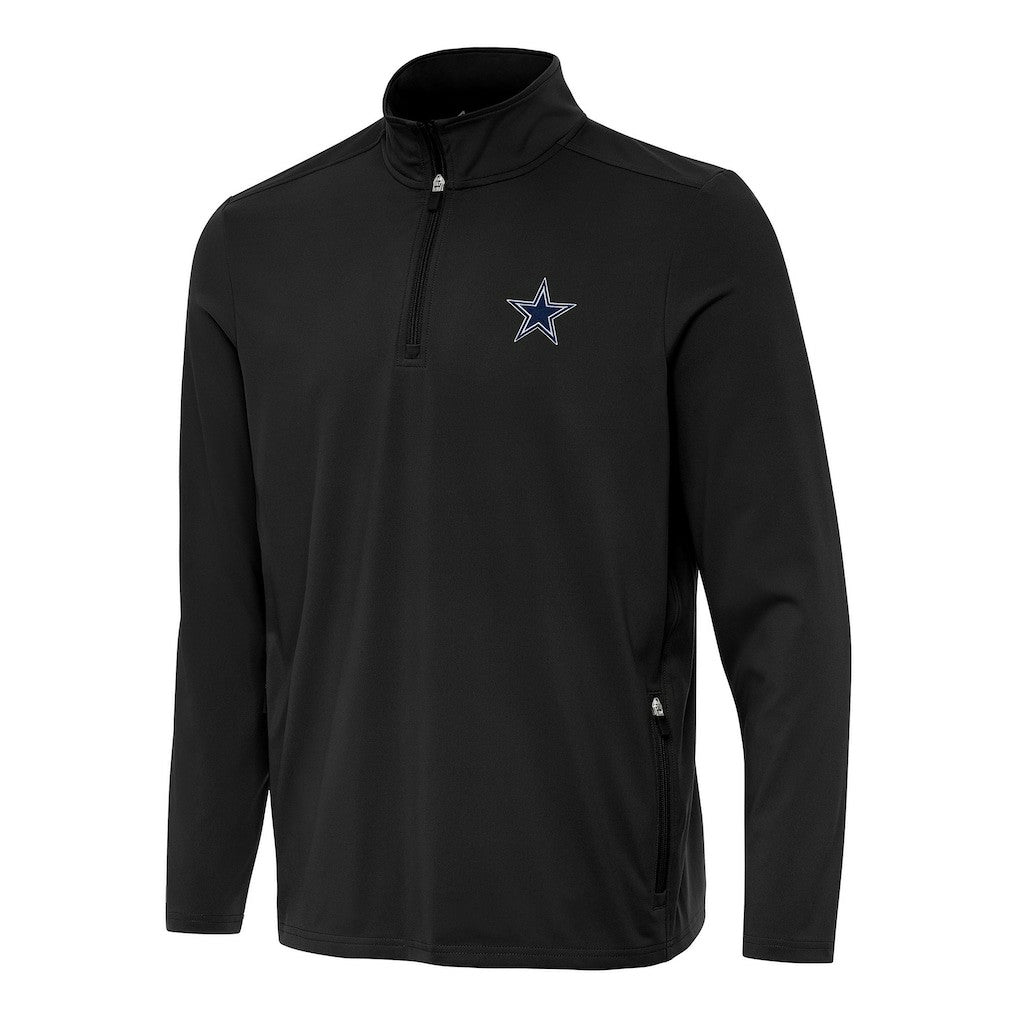 Dallas Cowboys Antigua Perilous Quarter-Zip Pullover Top - Black on sale
