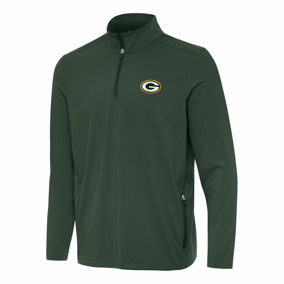 Green Bay Packers Antigua Perilous Quarter-Zip Pullover Top - Green for sale