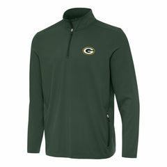 Green Bay Packers Antigua Perilous Quarter-Zip Pullover Top - Green for sale
