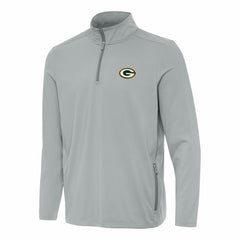 Green Bay Packers Antigua Perilous Quarter-Zip Pullover Top - Gray for sale