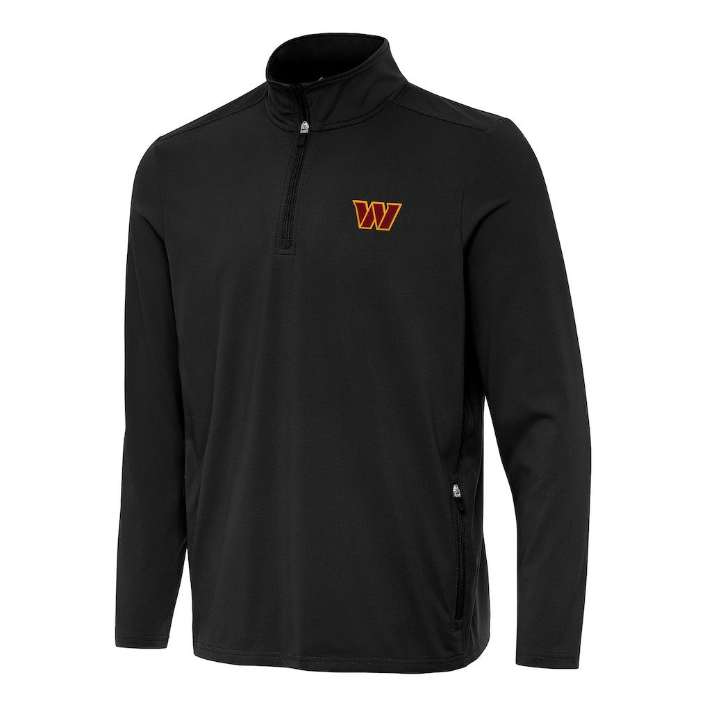 Washington Commanders Antigua Perilous Quarter-Zip Pullover Top - Black sale