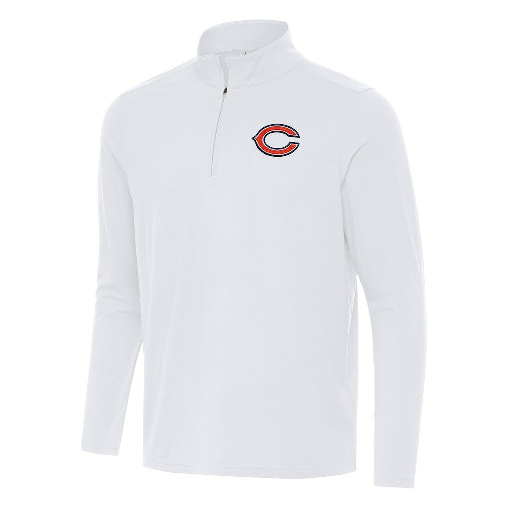 Chicago Bears Antigua Intent Quarter-Zip Pullover Top - White on sale