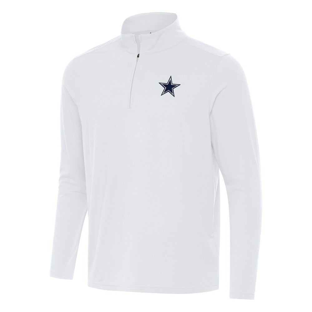 Dallas Cowboys Antigua Intent Quarter-Zip Pullover Top - White cheap