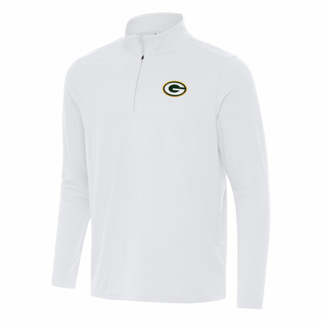 Green Bay Packers Antigua Intent Quarter-Zip Pullover Top - White cheap