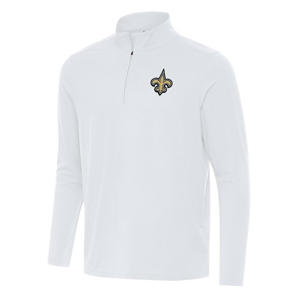 New Orleans Saints Antigua Intent Quarter-Zip Pullover Top - White cheap